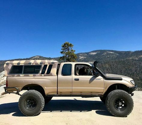 It will get you anywhere you want. New 37 inch Yokohama tires (3000 miles), rebuilt front Dana 44 axle (new brakes, oil seals, wheel bearings, ball joints, new hubs) rebuilt rear Tacoma 8\" e-locker (brand new 4.88 e-locker diff from ECGS, new wheel bearings, axle seals, drum brakes, slave cylinders), dual transfer cases with 4.7 in the rear Toyota Prerunner, Tacoma Trd Pro, Toyota Tacoma 4x4, Tacoma 4x4, Toyota Tacoma Trd Pro, Truck Bed Camping, Tacoma Truck, Money Pit, Toyota Tacoma Trd