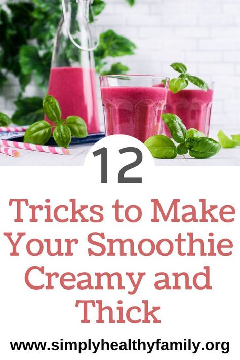 Are you tired of drinking a too watery and bland smoothie? Here are 12 tricks on how to make your smoothie creamy and thick. Master the consistency and make the perfect healthy smoothie you and your family will love! Check out this pin for more details! #creamysmoothie #smoothie #thicksmoothie How To Make Smoothies Thick, How To Make A Thick Smoothie, Smoothie Aesthetic, Best Smoothies, Food Advice, Creamy Smoothies, How To Make Smoothies, Good Smoothies, Healthy Family