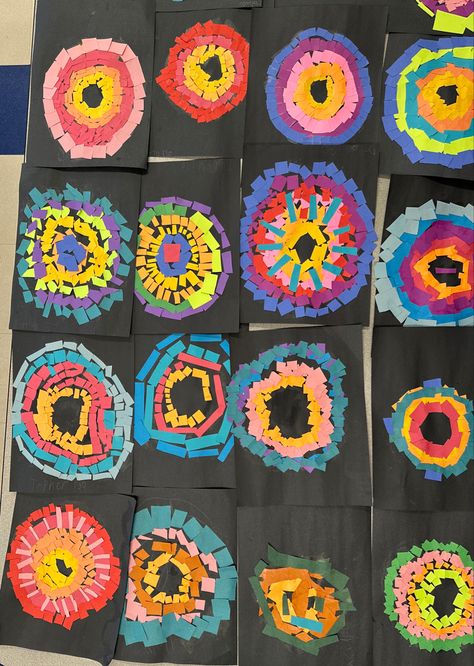 1st grade students learned about artist Andy Goldsworthy, color gradients and how to make a collage using geometic shapes only! Andy Goldsworthy Art For Kids, Goldsworthy Art, Andy Goldsworthy, Color Gradients, A Collage, Natural Forms, Student Learning, Art Education, 1st Grade