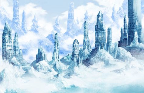 ArtStation - Ice ruins - tribute to Lovecraft, Jérôme Bourgeois Ice City, Mountains Of Madness, Greatest Villains, Forgotten Realms, Fantasy Setting, Fantasy Places, Ancient City, Fantasy Art Landscapes, Ancient Cities