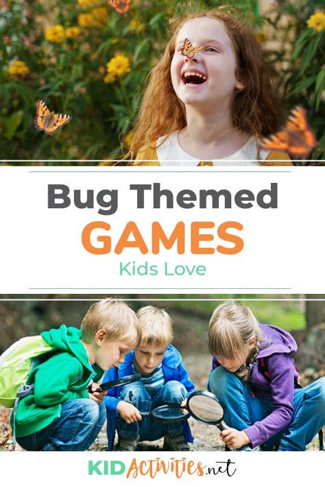 A collection of fun bug themed games for kids. Great for a bug theme day at school or lesson plan ideas. #KidActivities #KidGames #ActivitiesForKids #FunForKids #IdeasForKids Insect Games, Insect Craft, Bug Games, Lesson Plan Ideas, Summer Camp Themes, Games For Kids Classroom, Bug Activities, Insects Preschool, Bugs Preschool