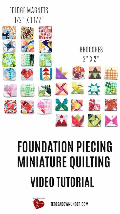 Foundation piecing miniature quilting – video tutorial | Sewn Up Paper Pieced Quilt Blocks, Foundation Quilt Blocks, Foundation Paper Piecing Patterns, Quilting Blocks, Quilting Videos, Paper Pieced Quilt, Miniature Quilts, Modern Quilting, Foundation Piecing