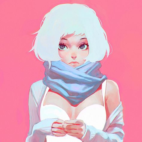 White by KR0NPR1NZ Ilya Kuvshinov, Character Design Cartoon, Pop Illustration, Anime Show, Digital Painting Portrait, Drawing Eyes, Art Manga, Poster Designs, Art Et Illustration