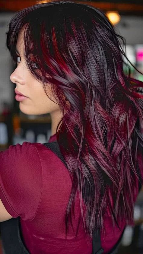 Raspberry Hair, Warm Hair Color, Maroon Hair, Plum Hair, Hair Color Burgundy, Dark Red Hair, Shades Of Burgundy, Dark Brown Hair Color, Pretty Hair Color