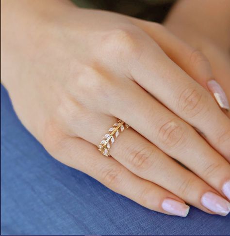 Gold Leaf Ring, Schmuck Gold, Gold Leaf Rings, Branch Ring, Wreath Wedding, Vine Leaves, Gold Armband, Solid Gold Band, Wedding Leaves