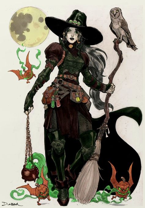 Halloween Dnd, Dnd Witch, Warlock Dnd, Dnd Druid, Character Pumpkins, Witch Characters, Witch Art, Digital Art Illustration, Illustration Character Design