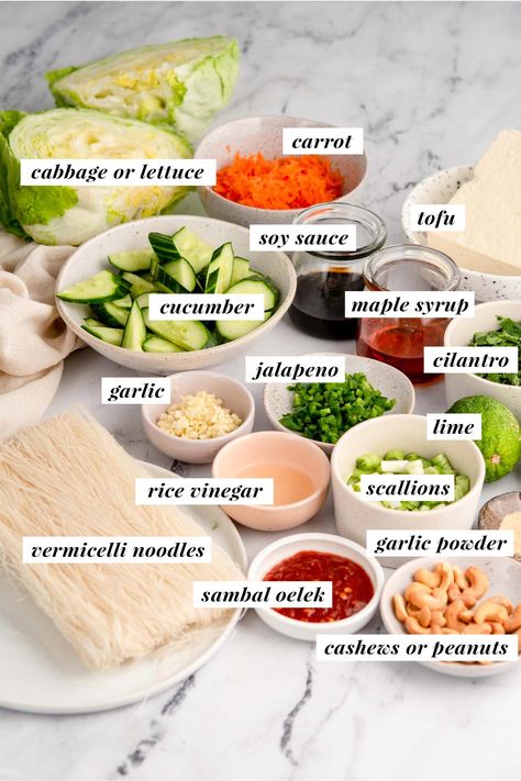 Vegan Salad Lettuce, Vegan Vietnamese Noodle Salad, Vegan Rice Noodle Salad, Thai Vermicelli Salad, Vermicelli Recipes Healthy, Vermicelli Noodles Recipes Salad, Rice Vermicelli Salad, Vermicelli Recipes Vegan, Asian Rice Noodle Salad