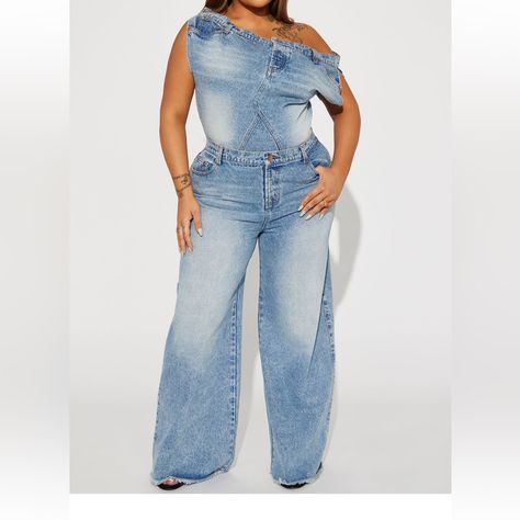 I Ordered This Beaut From Fashion Nova Just For It Not To Fit I’ve Had It In My Closet For A While And Would Like To Clear Some Space Denim Jumpsuit Outfit, Jumpsuits Plus Size, Denim And Pearls, African Lace Dresses, Jumpsuit Outfit, Fashion Nova Pants, African Lace, Lace Dresses, Denim Jumpsuit