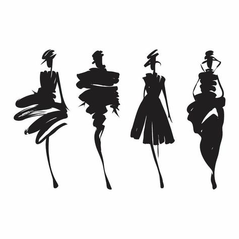 Human Figure Sketches, Silhouette Drawing, Sketches Of People, Fashion Silhouette, Figure Sketching, 수채화 그림, Fashion Figures, Fashion Wall Art, Fashion Art Illustration