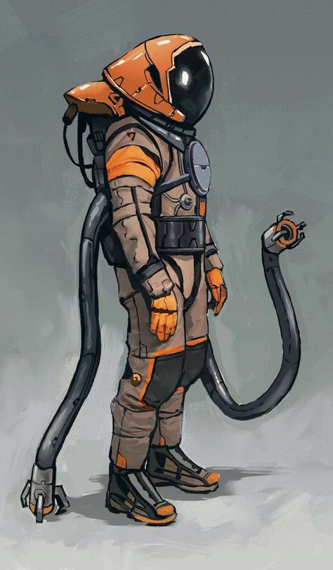 Engineer Concept Art, Space Suit Concept Art, Sci Fi Character Design, Space Character, Astronaut Art, Arte Robot, Space Suit, Robot Design, Robots Concept