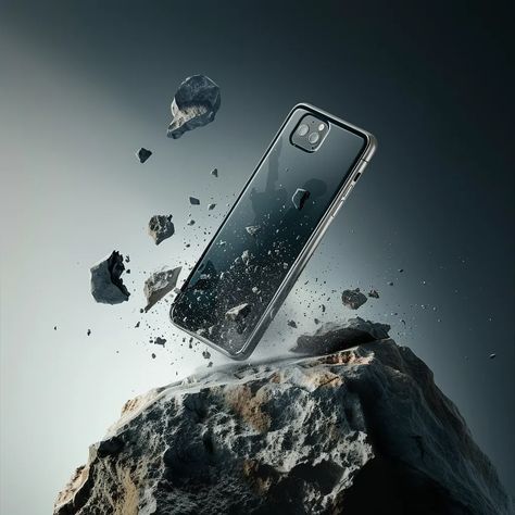 The image shows a smartphone on the rock. The smartphone is made of glass and metal, and it has a sleek design ->> more details in ai-img-gen.com Smartphone Ads, Phone Ads, Fall Rock, Oak Plywood, Amazon Image, Ad Design, Graphic Design Posters, Smartwatch, The Rock