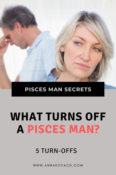 Good Pisces men leave great women sometimes—it’s a sad fact, and it’s easy to take it personally. Most of the time, it’s not personal, but sometimes, it can be. There are certain qualities that are just a turn-off for every sign. These tips will save you from heartbreak! Pisces Men Traits, Pisces Man Turn Ons, Pisces Traits Men, Pieces Men Zodiac Facts, Pisces Men Facts Relationships, Pices Men, Pisces Man In Love, Pisces Relationship, Turn Offs