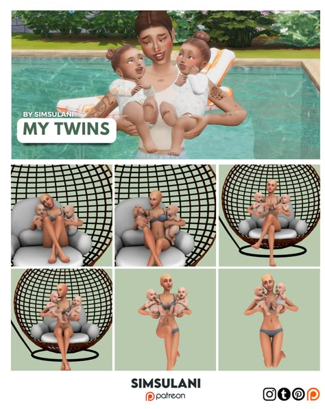 Twins Posing, Sims 4 Couple Poses, Sims Baby, Sims 4 Family, Play Sims 4, Free Sims 4, Sims 4 Children, Sims 4 Body Mods, Tumblr Sims 4