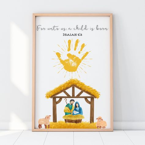 Nativity printable | Baby handprint | Nativity story | Child handprint | Christmas handprint art | Baby handprint art Baby Jesus Crafts For Kids, Angel Crafts For Preschoolers, Handprint Nativity, Christmas Handprint Art, Baby Jesus Craft, December Preschool, Baby Handprint Art, Christmas Handprint Crafts, Christmas Handprint