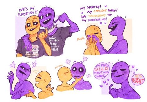 Purple Guy X Orange Guy, Orange Guy Fnaf, Dsaf Pfp, Dayshift At Freddys, Jack Dsaf, Fnaf Ships, Fnaf Baby, Wings Of Fire Dragons, Orange Baby