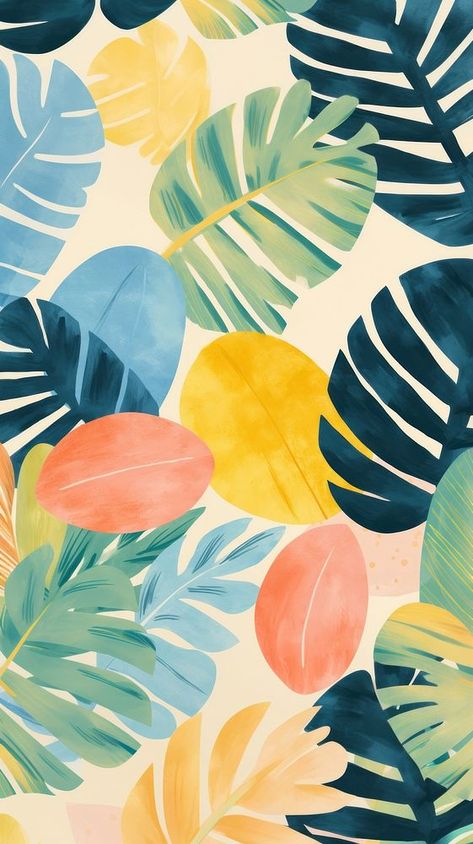 Tropical leaf patterned mobile wallpaper, digital art illustration. AI generated Image by rawpixel. | premium image by rawpixel.com / Boom Iphone Wallpaper Jungle, Tropical Iphone Wallpaper, Jungle Frame, Minimalist Iphone Wallpaper, Wallpaper Jungle, Iphone Wallpaper Cute, Wallpaper Digital Art, Tropical Illustration, Tropical Leaves Pattern