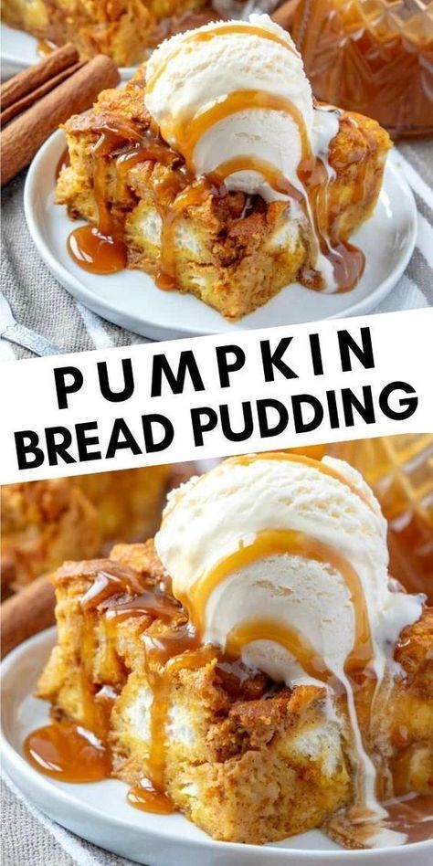 Pumpkin Bread Pudding Recipe, Custard Bread, Pumpkin Foods, Easy Pumpkin Bread, Pumpkin Bread Pudding, Bread Puddings, Pumpkin Custard, Christmas Delights, Pumpkin Pudding