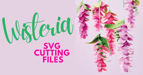 Wisteria SVG Files paper craft download Wisteria Paper Flowers Template, Wisteria Template Free, Paper Wisteria Template, Wisteria Craft, Wisteria Template, Paper Wisteria, Printable Diy Crafts, Papercraft Download, Filing Papers