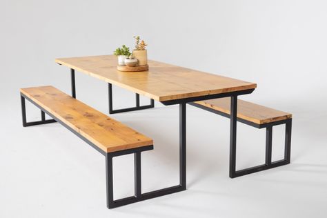 Introducing the Modern Picnic Table — Arbor Exchange Modern Picnic Table, Porch Sitters, Restaurant Table Design, Kursi Outdoor, Metal Picnic Tables, Garden Chairs Design, Diy Picnic Table, Hostel Room, Chair Design Wooden