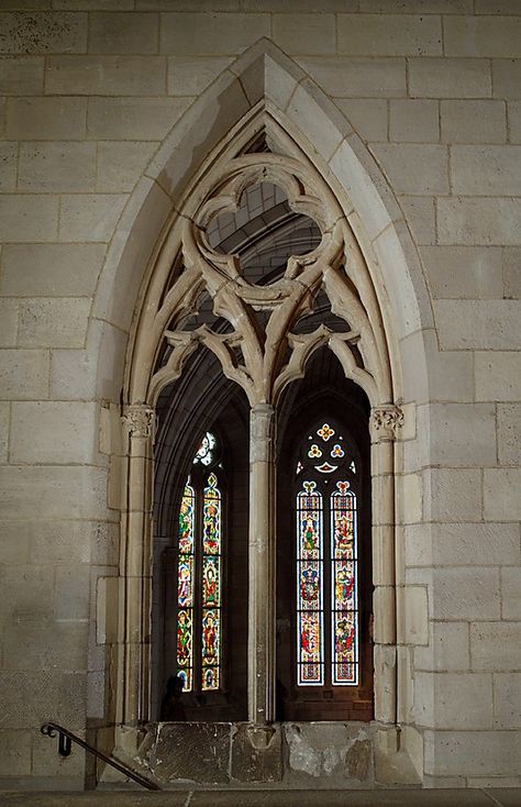 Double-Lancet Window, c.1275-1300 Toledo Cathedral, Reims Cathedral, Ribbed Vault, Gothic Windows, Arch Architecture, Cathedral Windows, Church Windows, Art Sacre, Gothic Design