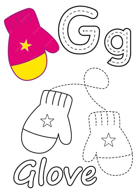 Premium Vector | Coloring pages of the glove and the letter g suitable for use in children's coloring books G Coloring Pages, Vector Coloring Pages, The Letter G, Letter G, Teacher Ideas, Pre School, Vector Photo, Preschool Crafts, Premium Vector