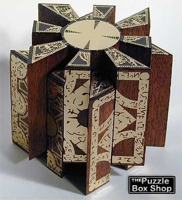 ooh. goosebumps :) Chinese Puzzle Box, Lament Configuration, Japanese Puzzle Box, Japanese Puzzle, Puzzle Boxes, Puzzle Box, Halloween Haunt, Wood Boxes, Wooden Box