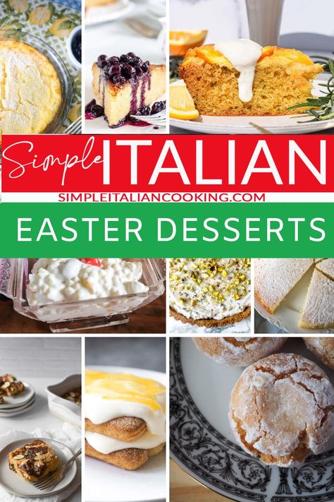 Enjoy these easy and delicious Italian Easter Dessert ideas. We've put together a list of easy Italian dessert recipes that are perfect for the Easter holiday. Some of these recipes can be made in advance and will freeze well. Easter is a special holiday, and it's nice to spend it with your family celebrating with good Italian food. Get inspired with these creative Italian Easter Dessert ideas! via @simpleitalian Italian Easter Desserts, Easter Dessert Lemon, Light Easter Desserts, Dessert Recipes For Easter, Easter Dessert Ideas, Italian Dessert Recipes, Italian Easter Cookies, Italian Easter Recipes, Italian Lemon Cookies