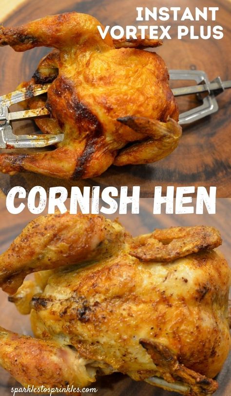 This Instant Vortex Plus Cornish Game Hen recipe is incredibly easy to make and is packed with so much flavor. You will fall in love with the crispy outside with the moist tender inside. Cooking your cornish hen in the Instant Vortex Plus gives you a perfectly roasted game hen every single time. Pin for later! Cornish Game Hen Recipes, Roasted Cornish Hen, Cornish Hen Recipe, Easy Roast, Game Hens, Cornish Hen, Cornish Game Hen, Thanksgiving Foods, Game Hen