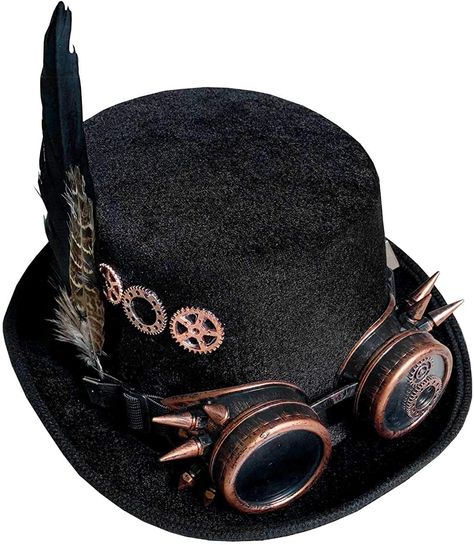 Goth Hat, Top Hat Costume, Steampunk Top, Steampunk Top Hat, Steampunk Hat, Edgy Accessories, Style Steampunk, Steampunk Accessories, Steampunk Fashion