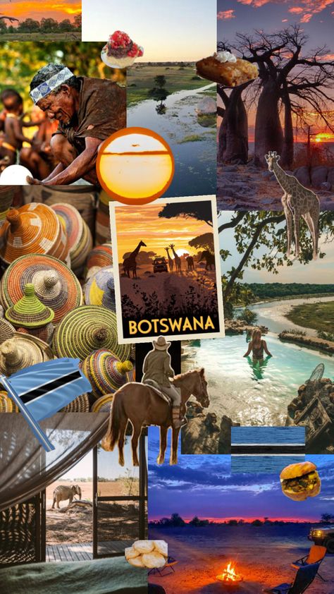 #collage #aesthetic #country #Botswana #travel #BotswananFood #viralpost #culture #safari Botswana Travel, Aesthetic Country, Top Places To Travel, Group Travel, African Countries, Zoology, Viral Post, Botswana, Travel Bucket List