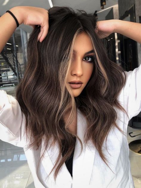 Money Piece Hair, Trend Ideas, Hair Adviser, Money Piece, Short Brown Hair, Dark Hair With Highlights, Long Dark Hair, Pretty Hair Color, Front Hair Styles