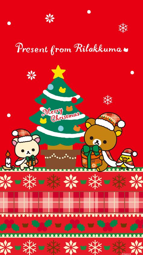 Rilakkuma X'Mas wallpaper for iPhone & Android @(・●・)@ Christmas Rilakkuma, Rilakkuma Christmas, Rilakkuma Stuff, Rilakkuma Wallpaper, Kawaii Christmas, Holiday Wallpaper, Wallpaper Iphone Christmas, Wallpaper Cave, Christmas Stockings Personalized