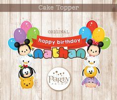 Disney Tsum Tsum Cake Topper - Customized Name  (Digital Copy) Tsum Tsum Cake, Tsum Tsum Coloring Pages, Tsum Tsum Party, 1 Cake Topper, Mickey Mouse Clubhouse Birthday, Beading For Kids, Spring Coloring Pages, 1 Cake, Disney Tsum Tsum