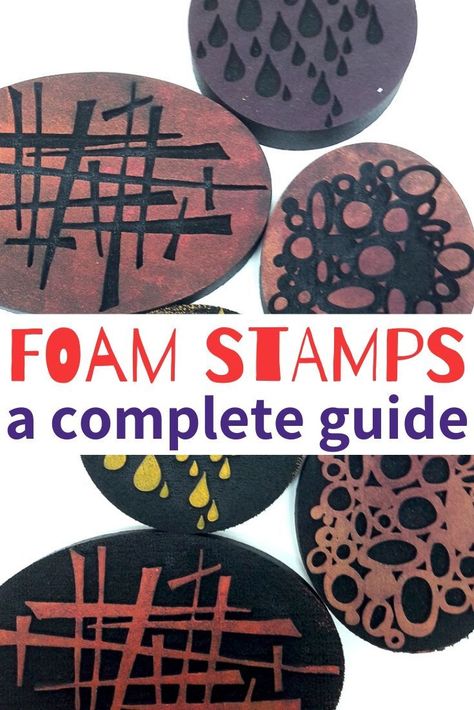 Homemade Stamps How To Make, Print Making Ideas Easy, Diy Stamps Homemade, Diy Foam Stamps, Hand Carved Stamps Diy, Stamping Fabric, Easy Stamps, Homemade Stamps, Make Your Own Stamp