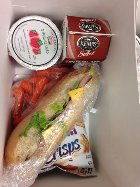 4th grade trip lunch. Fresh baked sub sandwich with fruits, vegetables, milk, and a thank you snack for choosing a school lunch to go! Sub Sandwich, School Nutrition, Sub Sandwiches, Whats For Lunch, Lunch To Go, School Lunch, Fruits Vegetables, Freshly Baked, 4th Grade