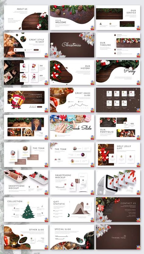 Christmas Power Point, Graphic Designer Ideas, Christmas Powerpoint, Christmas Powerpoint Template, Catalogue Layout, Template Wordpress, Welcome To The Team, Illustrator Design Tutorial, Retro Gadgets