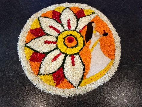 Cultural Decor, Onam Pookalam Design, Arti Thali Decoration, Arti Thali, Onam Pookalam, Pookalam Design, Simple Flower Rangoli, Thali Decoration, Big Rangoli