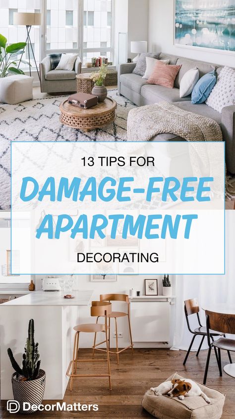 In an apartment, it can be tough to decorate without losing your damage deposit in the process. Fear not - there are still ways to personalize your living area without wrecking the walls or floors. Transform your rented space into a home by using these tips to personalize your apartment without forfeiting your security deposit! Click to read more! (Keywords: apartment decor, damage-free decor, rental decor, contact paper, home wallpaper, fake plants, interior design, home decor, apartment) Affordable Apartment Decor, Black Room Decor, Rental Home Decor, Apartment Hacks, Apartment Wall Decor, White Apartment, Apartment Walls, Apartment Decorating On A Budget, Rental Decorating