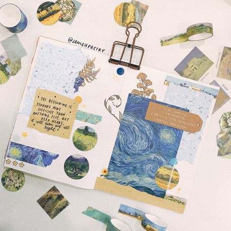 Vincent Van Gogh Journal, Van Gogh Scrapbook, Van Gogh Sketchbook, Van Gogh Journal, Van Gogh Famous Paintings, Sketchbook Ideas Inspiration, Lettering Handwriting, Bullet Journal Titles, Journal With Me