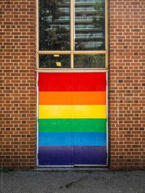 Rainbow Door by Jen Grantham for Stocksy United Rainbow Door, School Painting, Screen Savers, Pastel Rainbow, Us Images, Body Painting, Rainbow Colors, Design Elements, Entrance