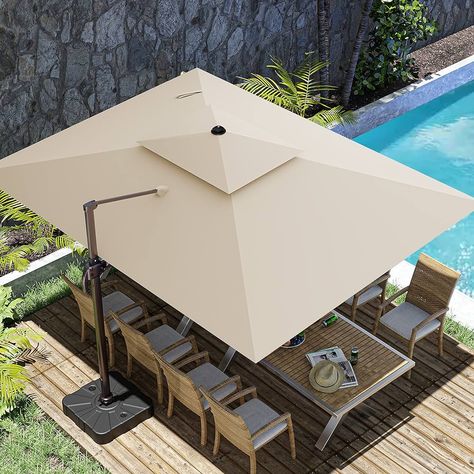 Amazon.com : ZLACUIU 10x13FT Cantilever Outdoor Patio Umbrellas, Double Top Large Rectangle Umbrella, Heavy Duty 360° Rotation Offset Outdoor Sun Shade Umbrella for Garden Deck Pool Backyard, Navy Blue : Patio, Lawn & Garden Deck Pool, Pool Umbrellas, Pool Backyard, Garden Deck, Shade Umbrellas, Outdoor Sun Shade, Front Patio, Deck Garden, Pool Decks