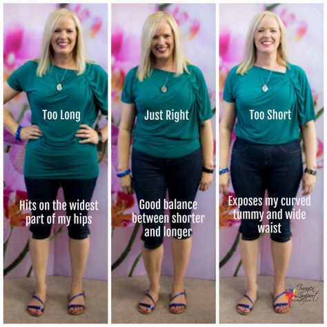 Where to End Tops to Make Your Hips and Tummy Look Slimmer - Inside Out Style Outfits For Apple Shaped Women, Pear Shaped Outfits, Apple Shape Fashion, Apple Shape Outfits, Cut Up Shirts, Inside Out Style, One Direction Shirts, Plus Zise, Pear Body