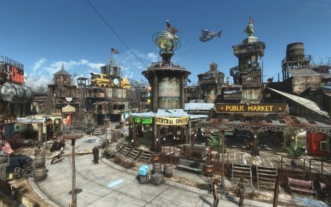 Fo4 Settlements, Fallout 4 Funny, Fallout Settlement, Fallout 4 Settlement Ideas, Fallout Series, Post Apocalyptic City, Fallout Rpg, Fallout Fan Art, Fallout Concept Art