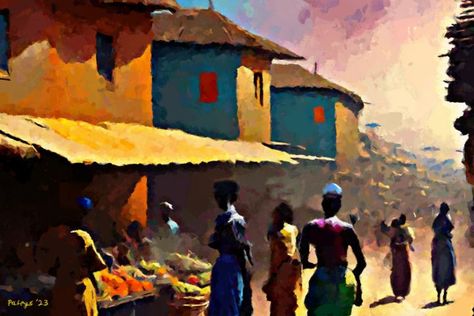 Busy Market, Village Market, Color Schemes Colour Palettes, Beautiful Painting, Very Busy, Abstract Portrait, Meus Pins, Beautiful Country, Colour Palettes