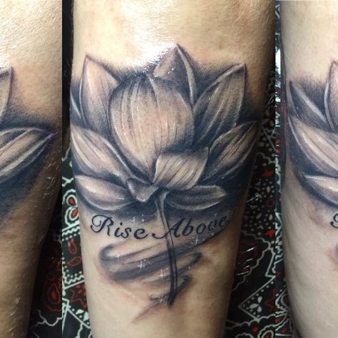 Black and Grey lotus flower on the back of forearm Lotus Flower Tattoo Black, Flower Tattoo Black And Grey, Lotus Flower Tattoo Meaning, Lotus Flower Tattoo Design, Dream Catcher Tattoo, Tattoo Now, Lotus Tattoo, Color Accents, Flower Tattoo Designs