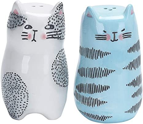 Amazon.com: Bico Cartoon Cat Salt & Pepper Shaker Set, Handpainted Stoneware, Dishwasher Safe: Home & Kitchen Safe Kitchen, Dog Table, Vintage Mason Jars, Appetizer Plates Set, Cat Ceramic, Decorated Jars, Stoneware Ceramics, Salt And Pepper Set, Gorgeous Gift