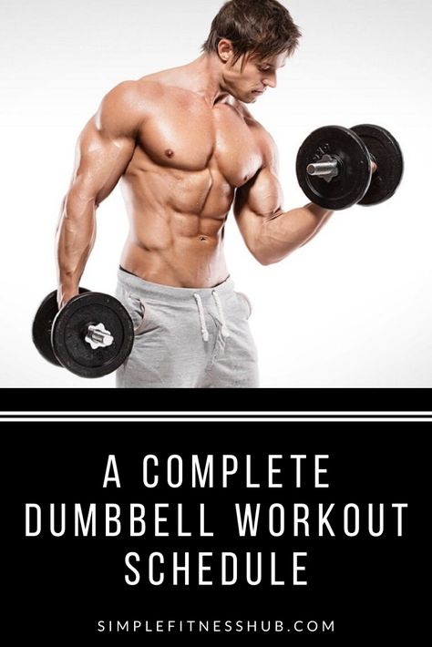 Dumbbell Workout For Men Home, Beginner Weight Workout At Home, Beginning Dumbell Workout, At Home Dumbell Workout Men, At Home Workout Plan Build Muscle, Workout Programs With Dumbbells, Dumbell Whole Body Workout, Home Dumbell Workout Schedule, Dumbell Workout Simple