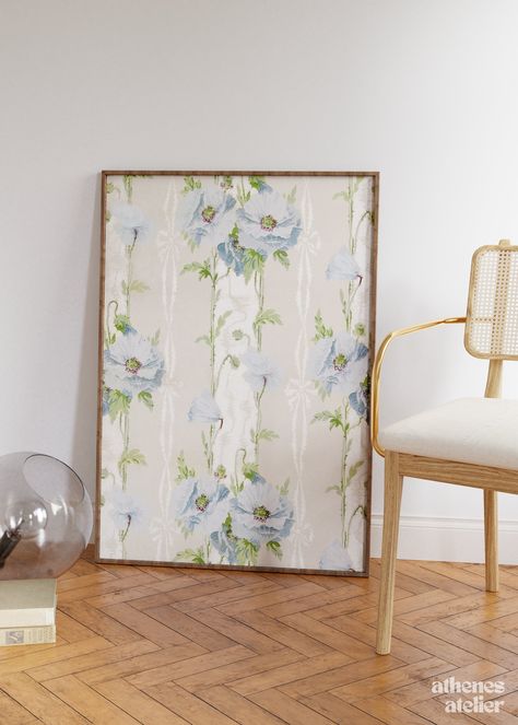 Custom-tailored to harmonize with your coastal granddaughter decor, this artwork features a vintage design with a pattern of delicate blue flowers on a cream background, creating a nostalgic yet timeless piece. 🌊🌸 Key Features 🤍 Nostalgic Elegance: This vintage artwork showcases an exquisite pattern of blue flowers on a cream backdrop.☺️ 🤍 Soft Color Palette: The carefully selected color palette mirrors the natural beauty of the seaside. Please note that minor variations may occur due to screen settings, but rest assured, the beauty remains. 🤍 Premium Quality Print: Crafted on top-quality materials, this print is designed to maintain its allure for years to come. It's a lasting piece of coastal charm for your home. 🤍 Efficient and Secure Shipping: I'm dedicated to getting your order Light Blue Esthetics Room, Beachy Chic Decor, Blue And Cream Room Aesthetic, Esthetic House Decor, White And Blue House Interior Design, Coastal Photo Wall, College Living Room Wall Decor, Coastal Artwork Living Room, Coastal Amazon Finds