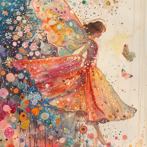 Spring Fairy Watercolor Art Print Watercolor Fantasy Art, Fairy Watercolor, Fairy Painting, Fantasy Watercolor, Angel Illustration, Spring Fairy, Biology Notes, Fairytale Illustration, Mystical Creatures