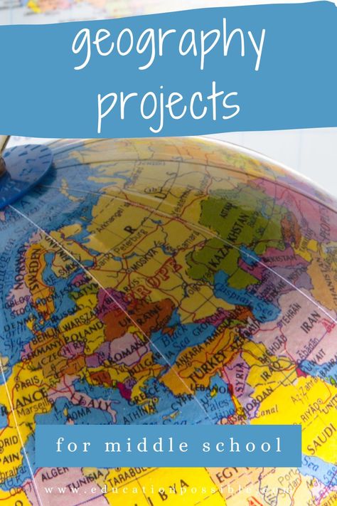 Geography Project Middle School, Fun Geography Activities Middle School, Europe Projects For Middle School, Middle School World Geography, Geography School Projects, Teaching Geography High School, Geography Lesson Plans Middle School, 5 Themes Of Geography Middle School, Homeschool Activities Middle School